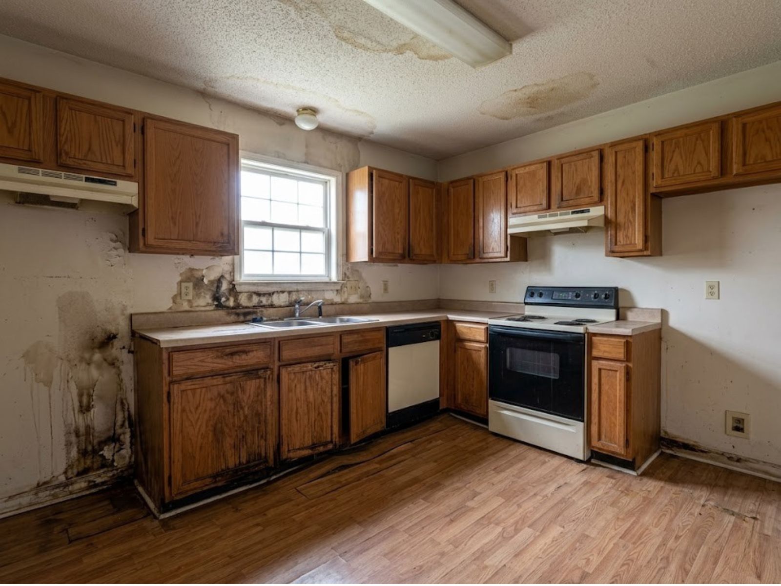 Before water damage restoration project